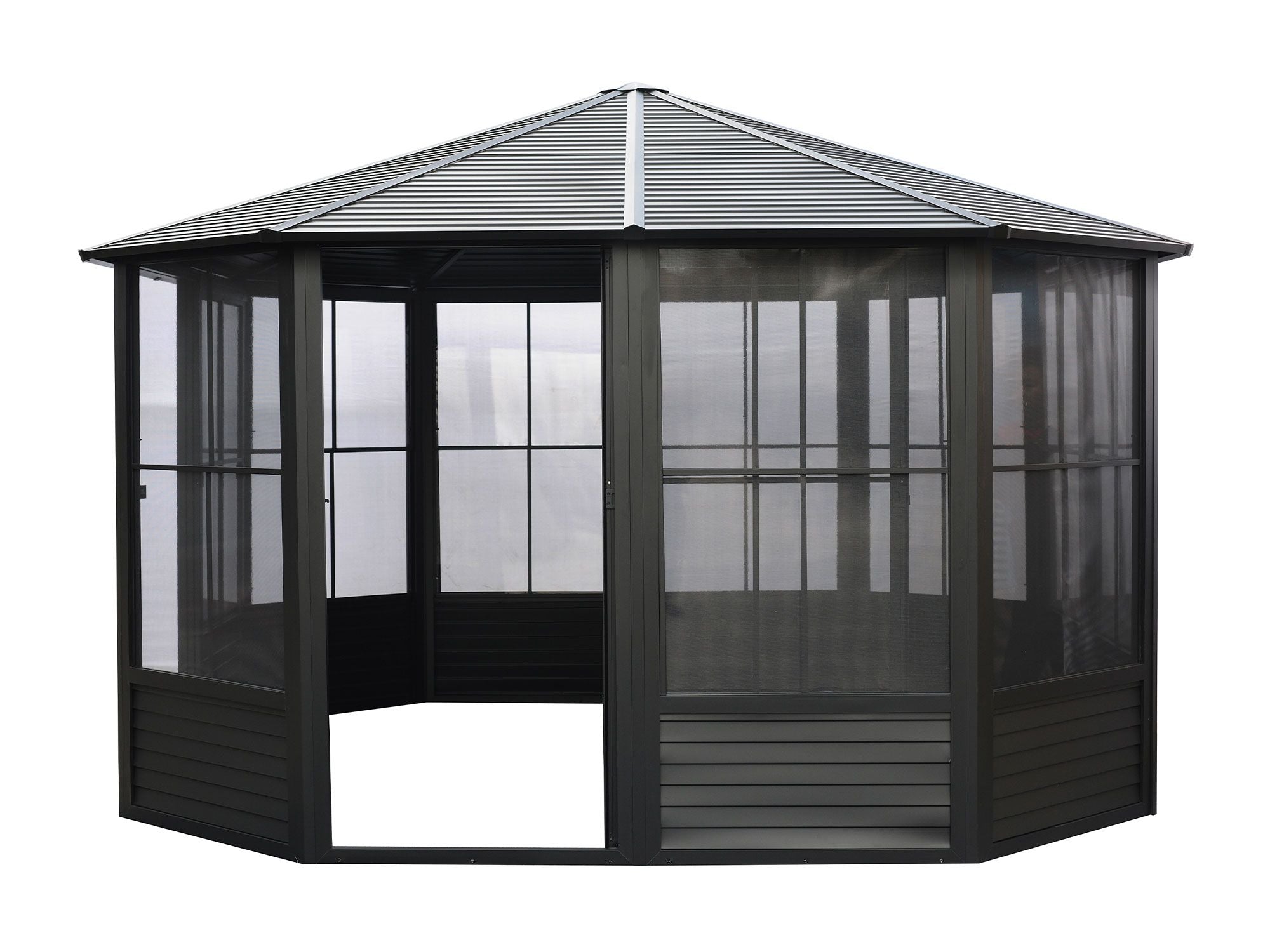 Florence 12x12 Solarium, Metal Roof–Black