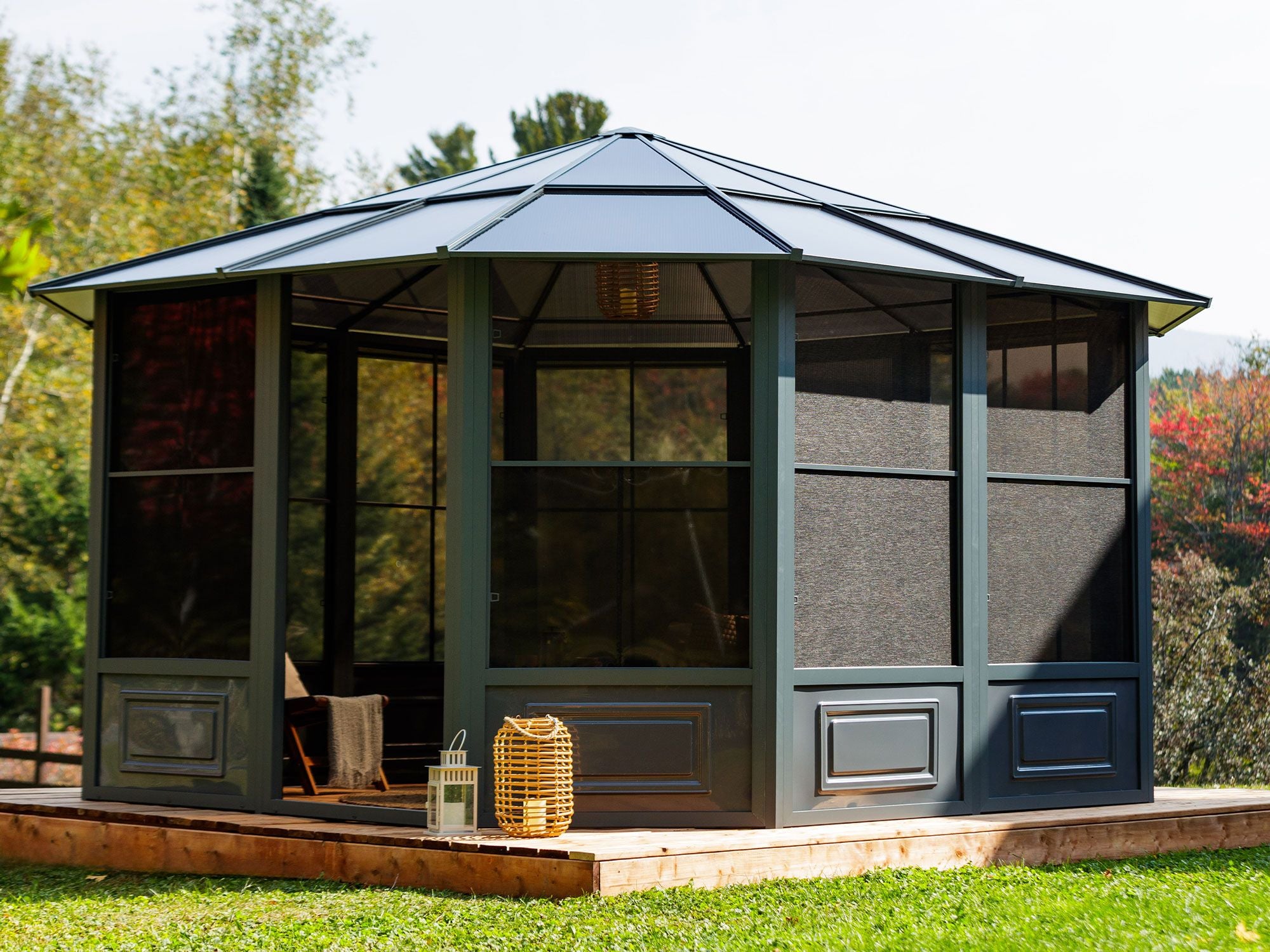 Florence 12x12 ft. Solarium–Polycarbonate Roof, Taupe