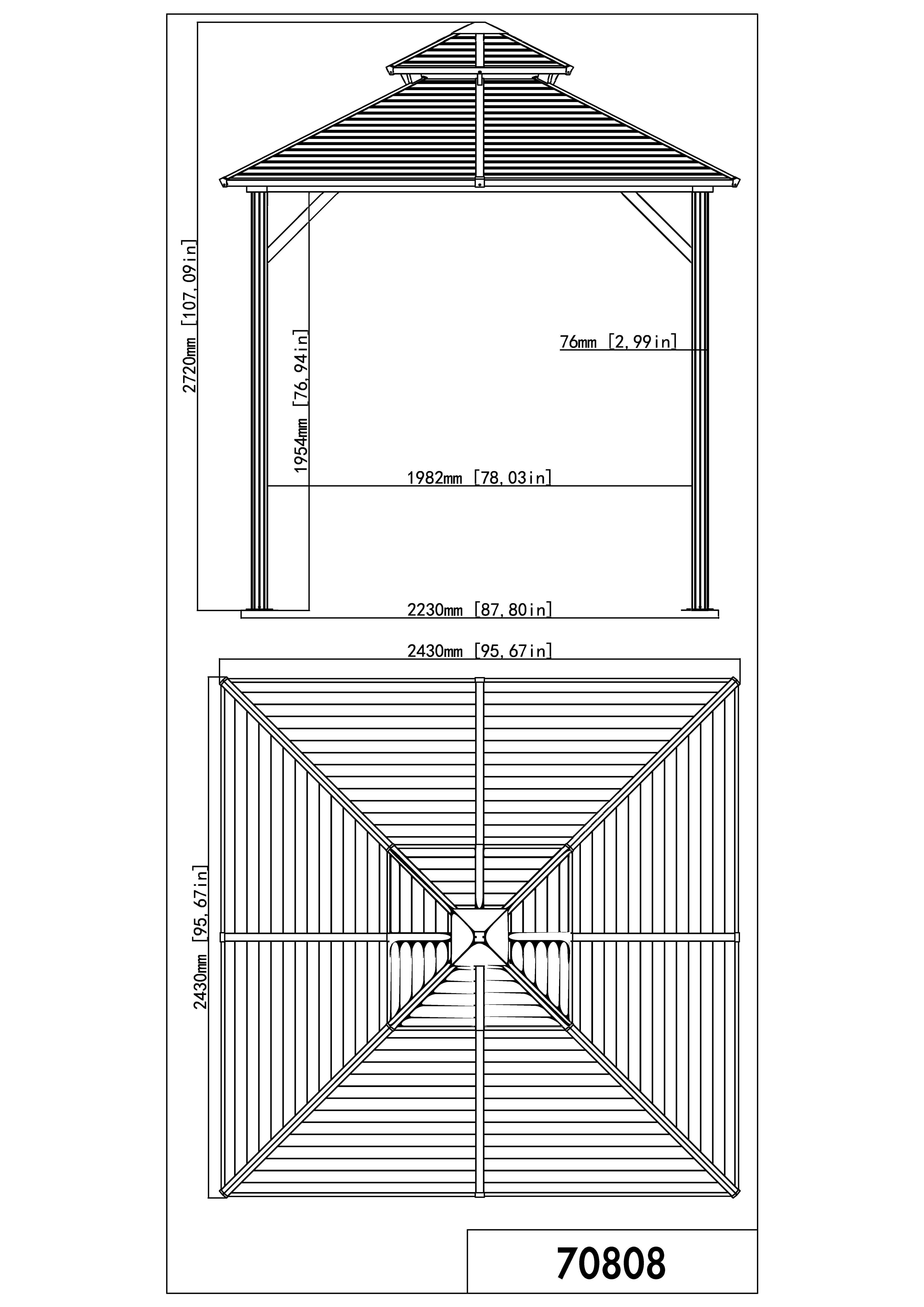 Shefford Gazebo 8x8 ft.–Metal Roof