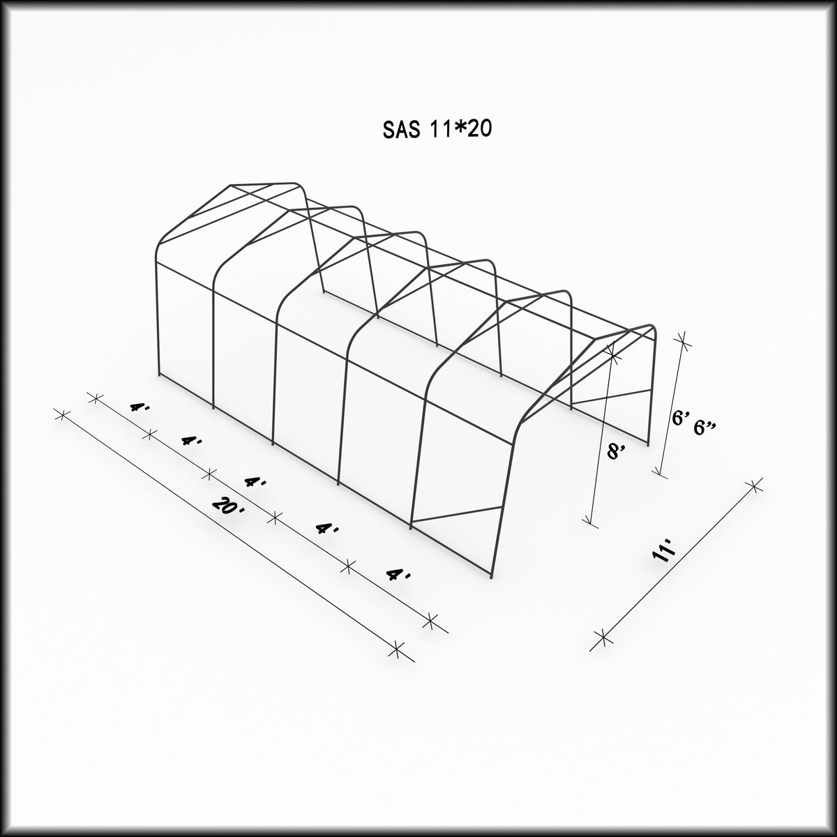 Car Shelter 11 ft. x 20 ft.–White