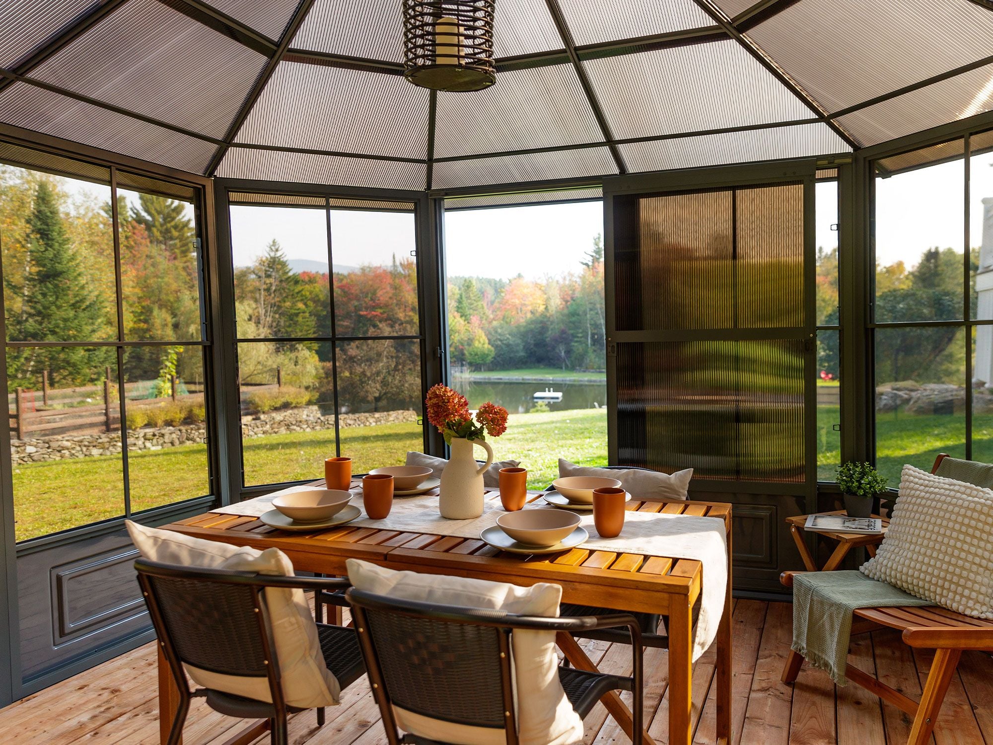Florence 12x15 ft. Solarium–Polycarbonate Roof, Slate