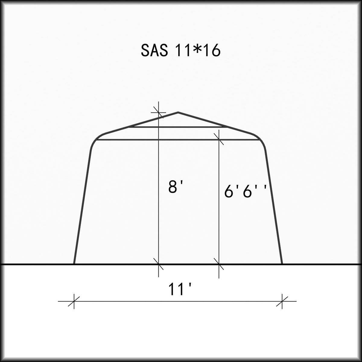 Car Shelter 11 ft. x 16 ft.–White