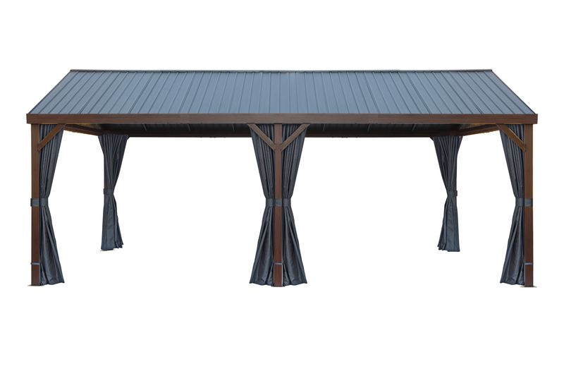 Rideaux en polyester pour gazebo de 3,6 x 6 m
