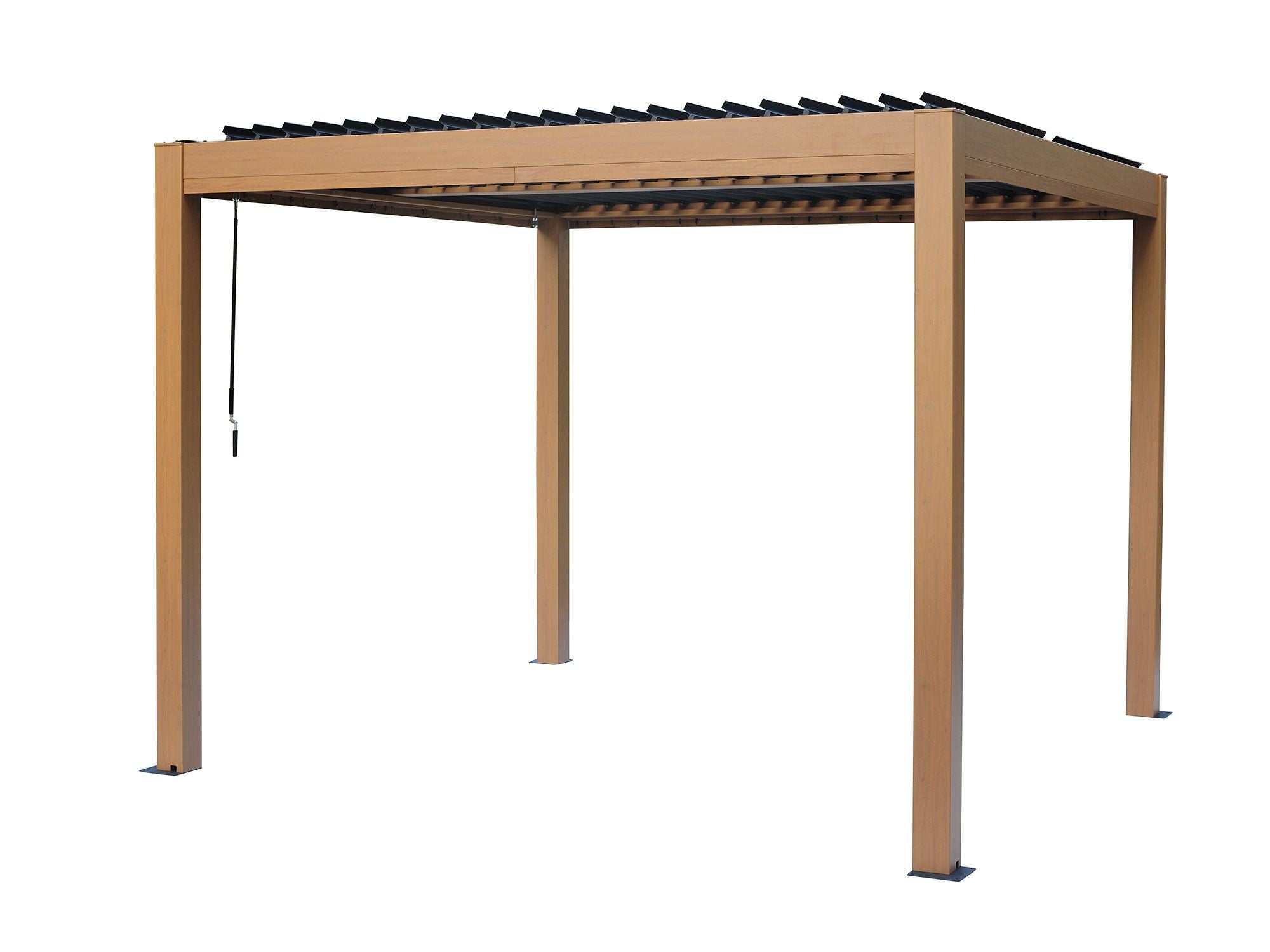 Vikos 10x10 ft. Free Standing Aluminum Pergola–Wood Finish