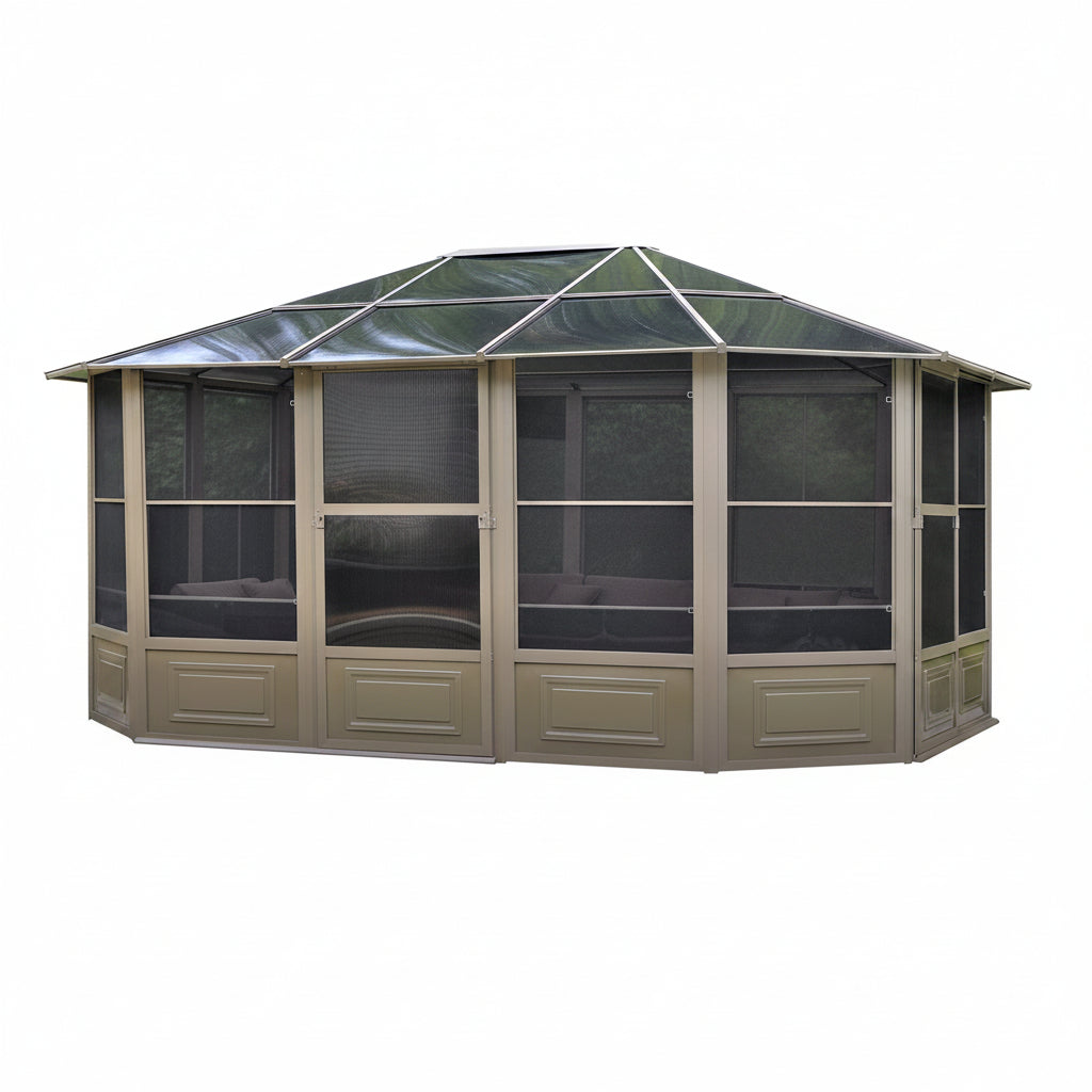 Florence 12x15 ft. Solarium–Polycarbonate Roof, Gray