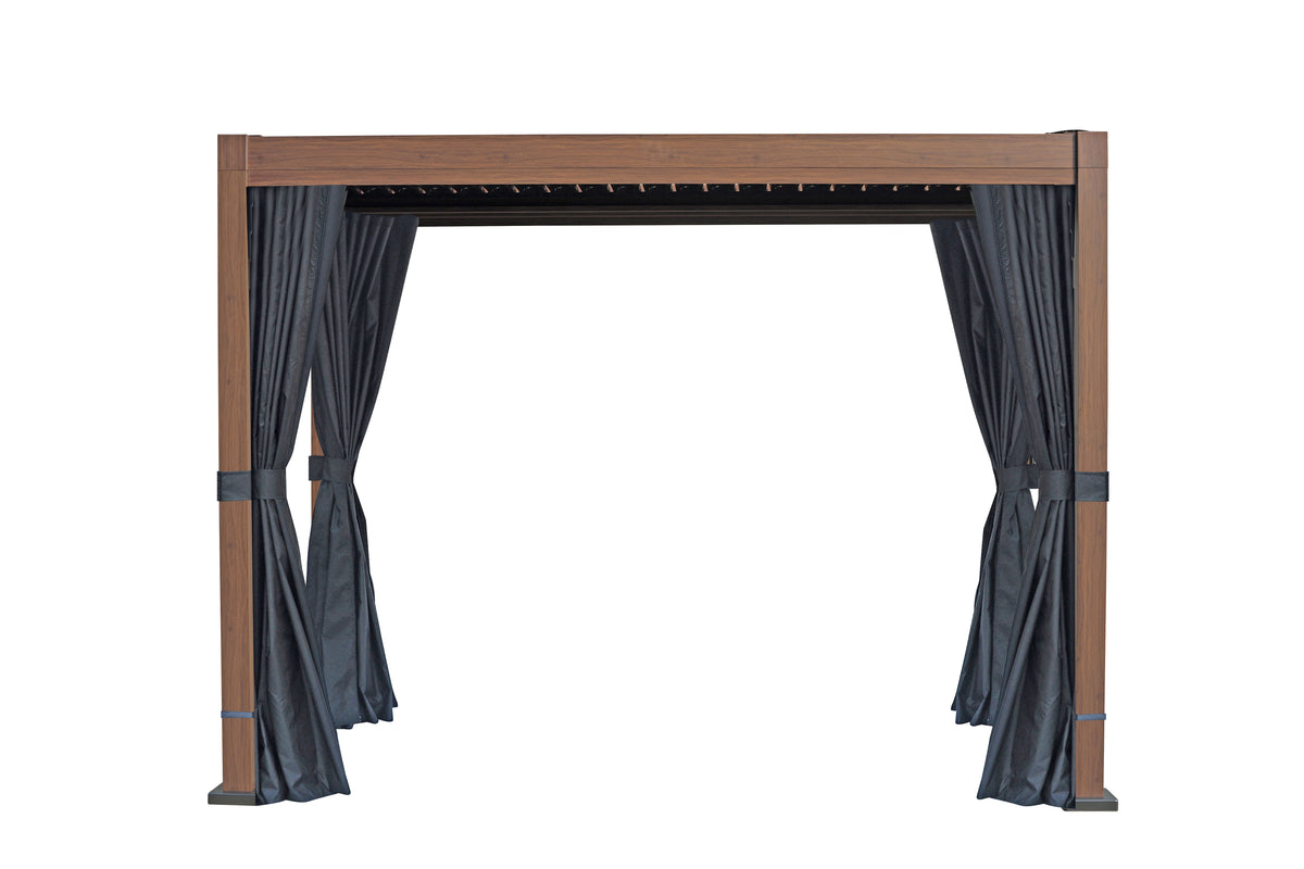 Rideaux en polyester pour pergola autoportante de 5 x 10 pi