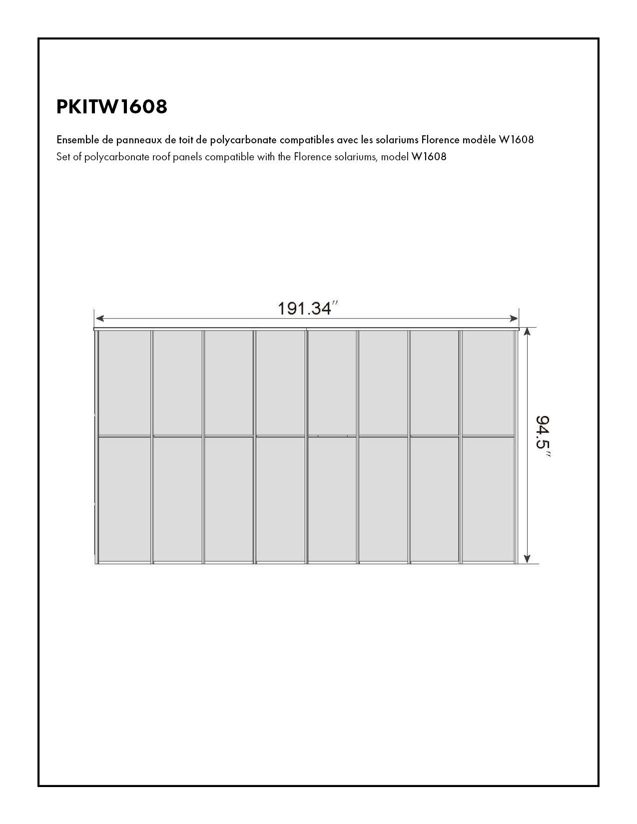 Florence Solarium Polycarbonate Roof Panel Set – Model W1608