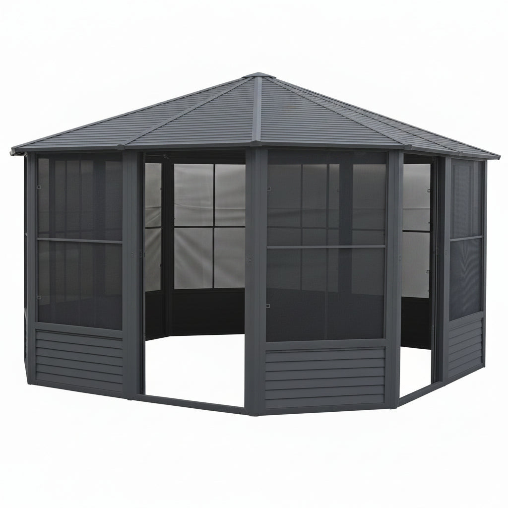 Florence 12x12 ft. Solarium–Metal Roof, Gray