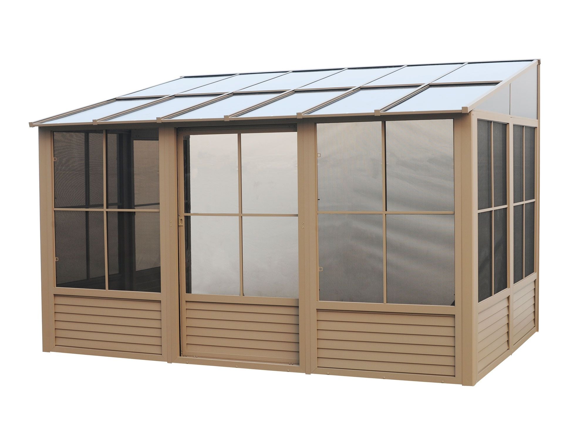 Florence 8x12 ft. Wall–Mounted Solarium, Polycarbonate Roof