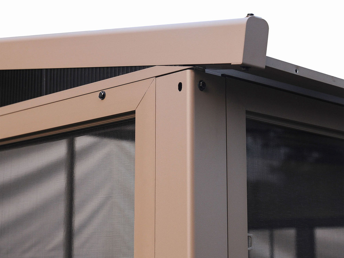 Florence 8x16 ft. Wall–Mounted Solarium, Metal Roof, Sand