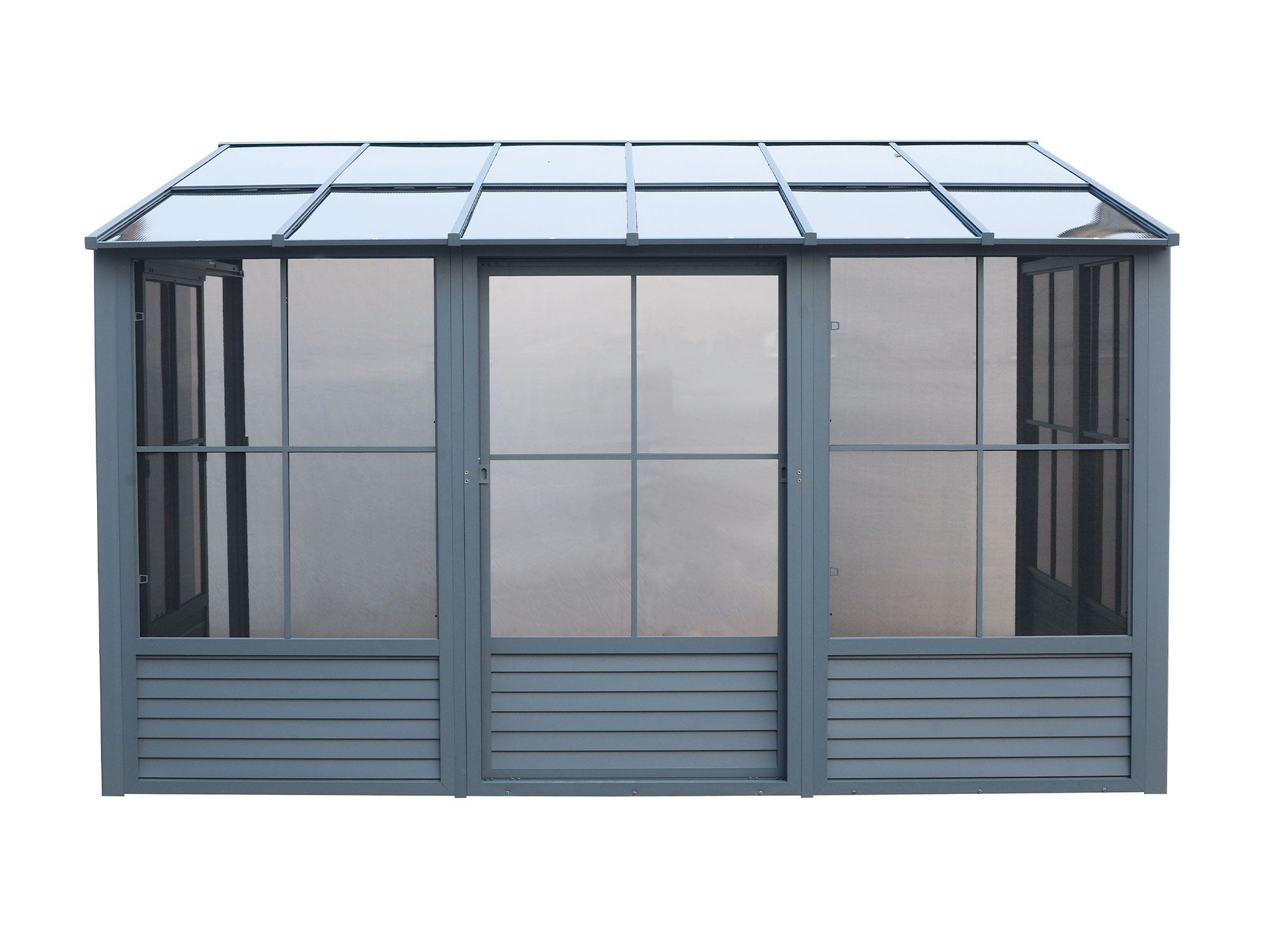 Florence 10x16 Wall-Mounted Solarium, Polycarbonate Roof