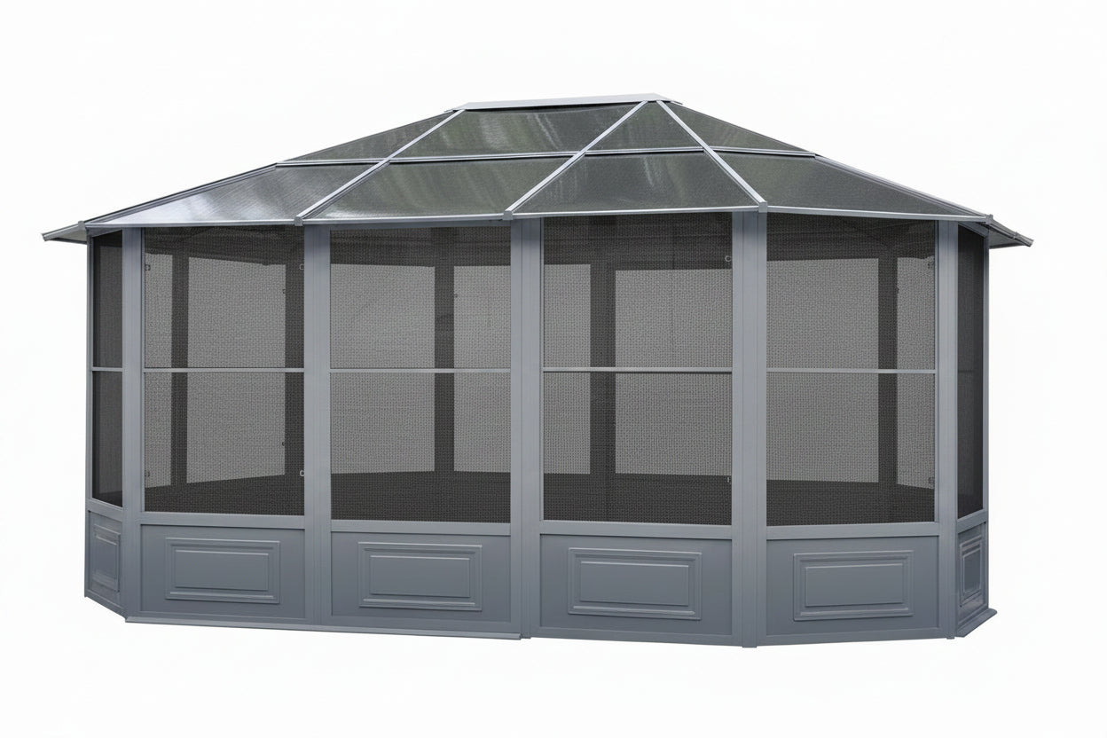 Florence 12x15 ft. Solarium–Polycarbonate Roof, Taupe