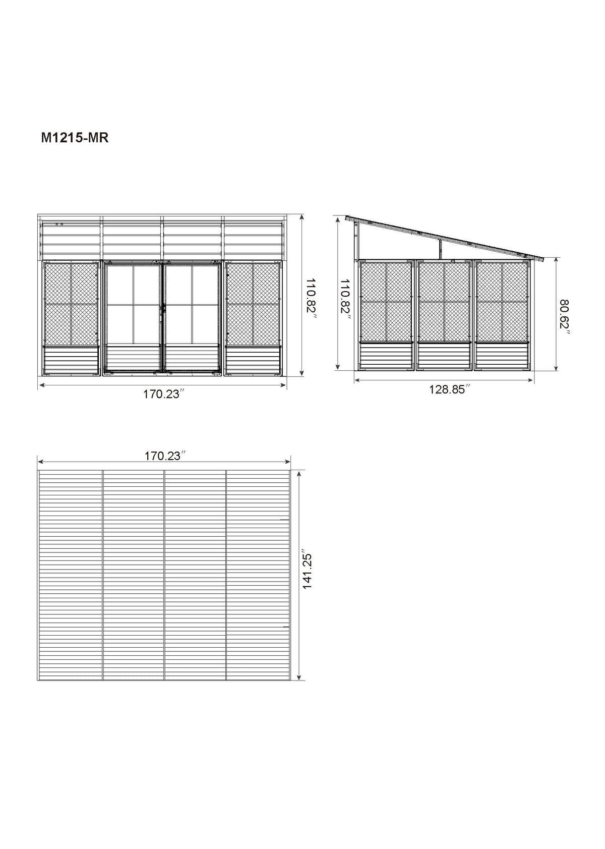 Narvik Solarium 12x15 ft.– Metal Roof Black