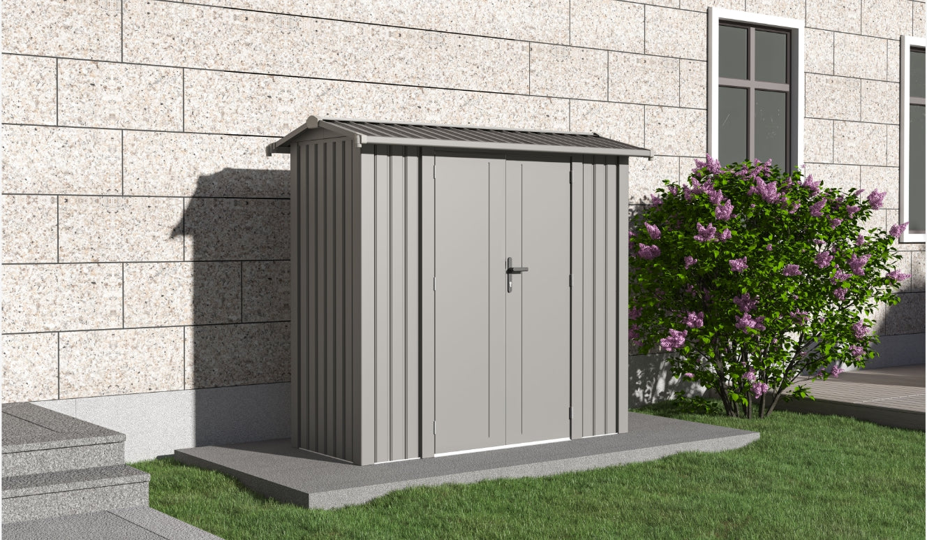 Willow 7.6x3.7 ft. Metal Shed-Slate