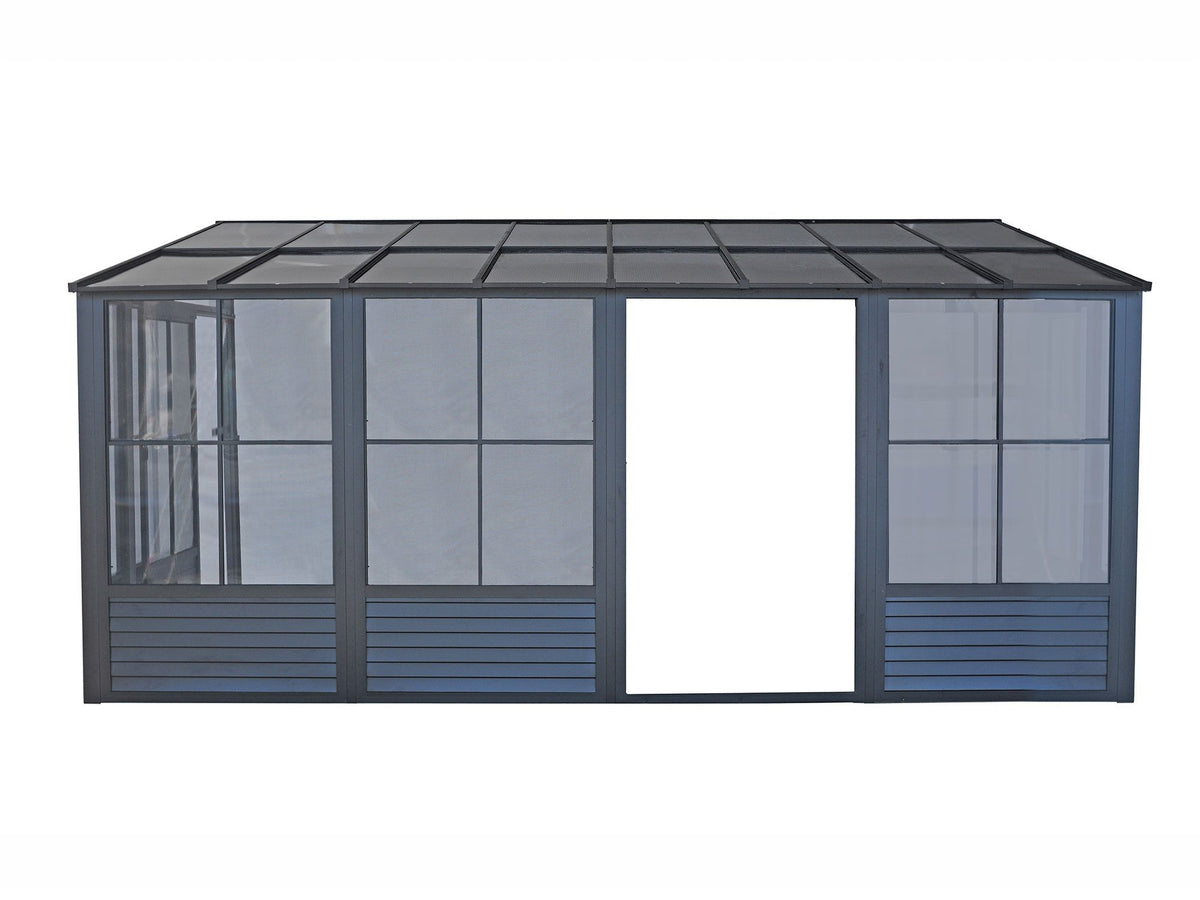 Solarium mural Florence 3x4,8 m, toit en polycarbonate – Noir