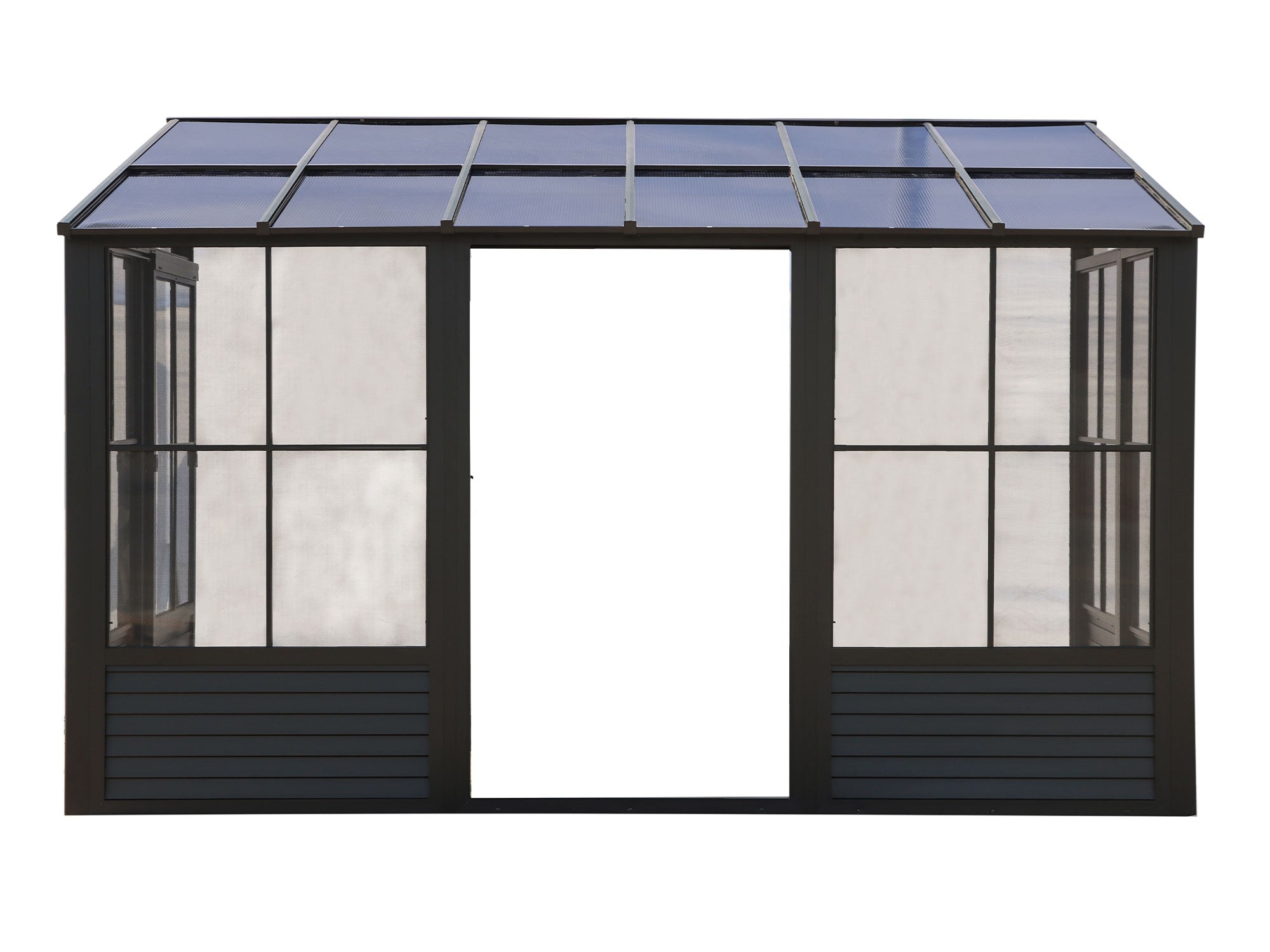 Florence 8x12 ft. Wall-Mounted Solarium, Polycarbonate Roof–Black