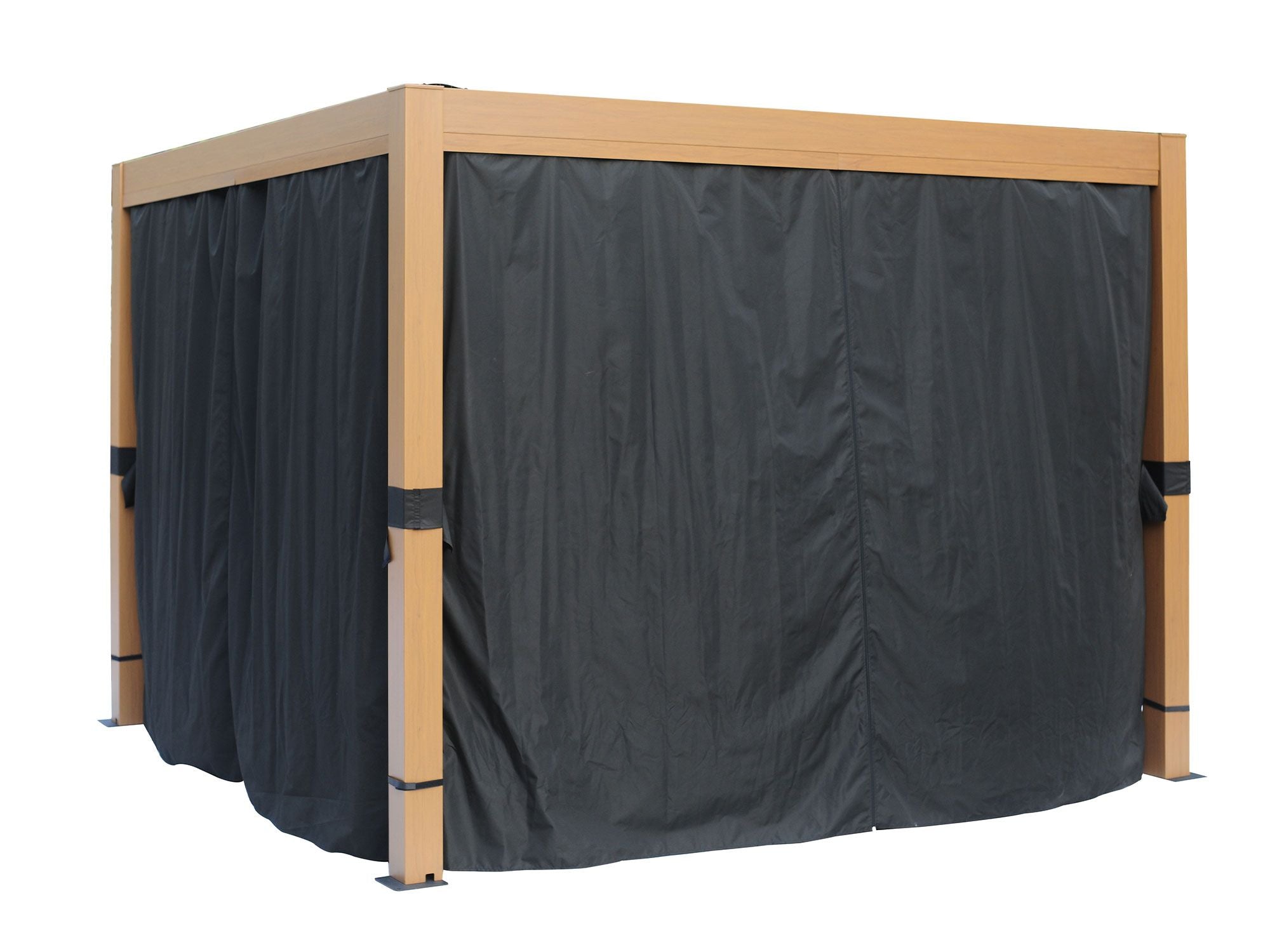 Black Curtains For Freestanding Pergola 10x10 ft.