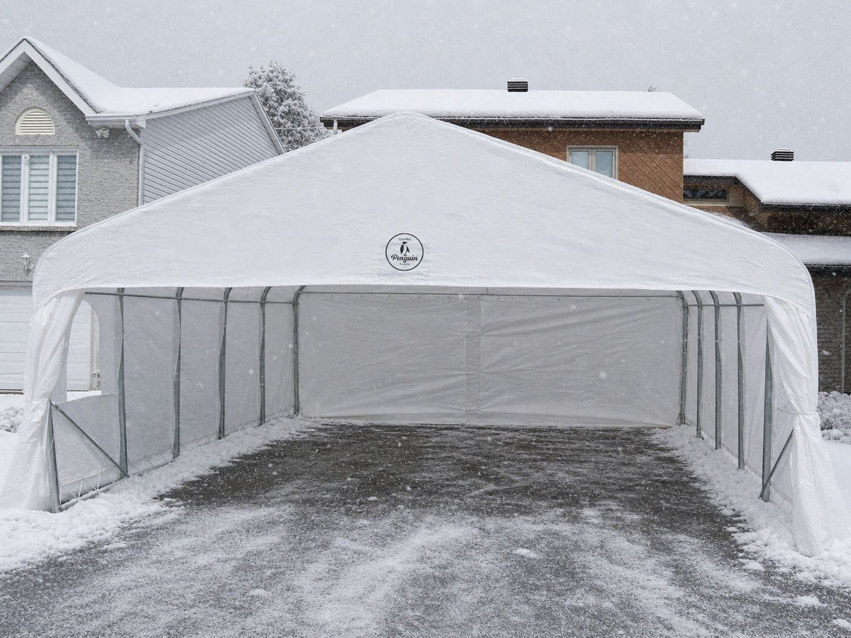Deluxe Double Car Shelter 20 ft. x 20 ft.– White