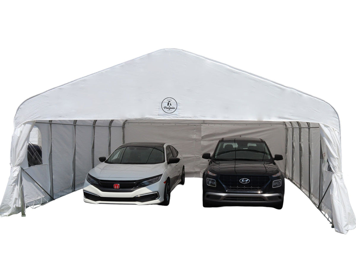 Deluxe Double Car Shelter 20 ft. x 20 ft.– White