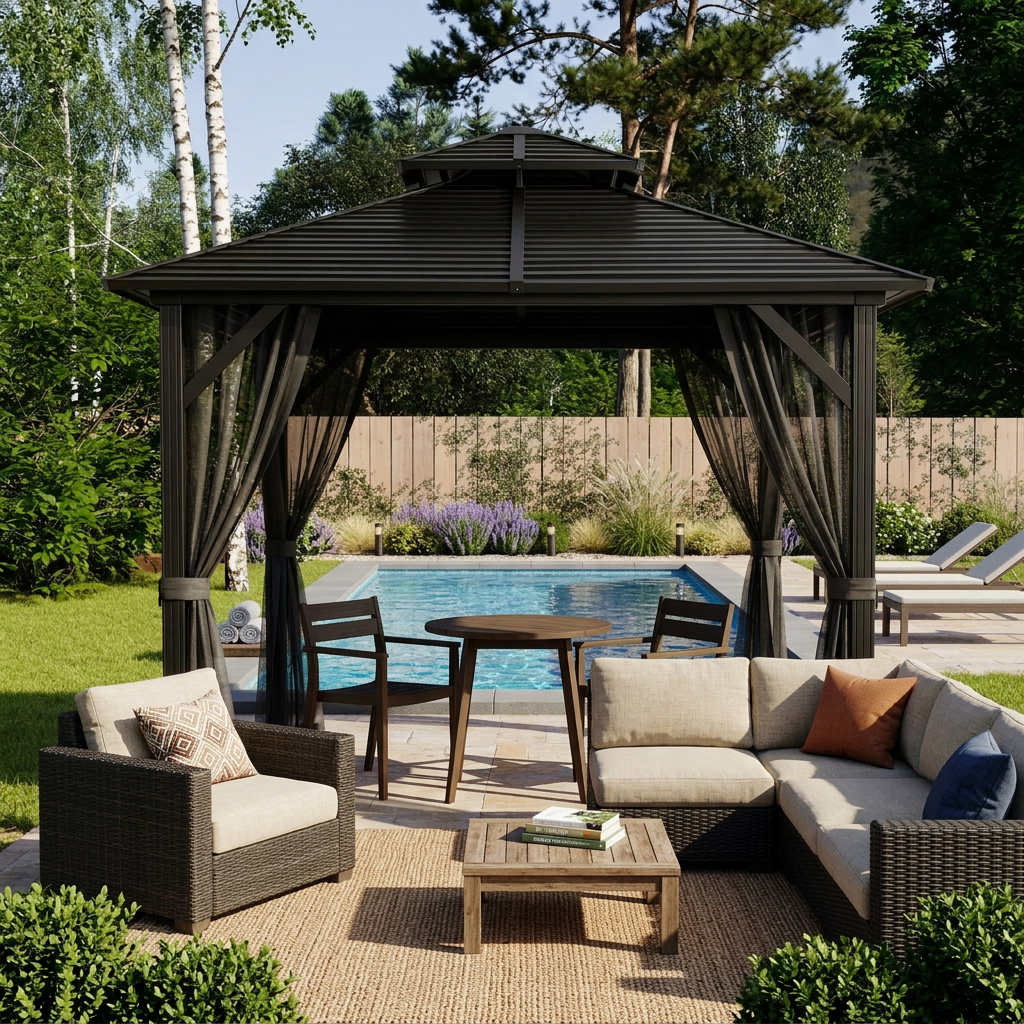 Shefford Gazebo 10x10 ft.-Metal Roof
