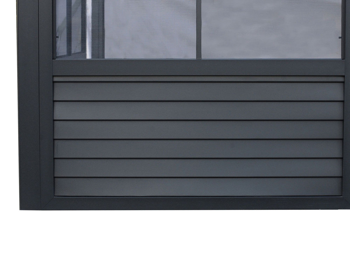 Florence 8x16 ft. Wall-Mounted Solarium, Polycarbonate Roof–Black