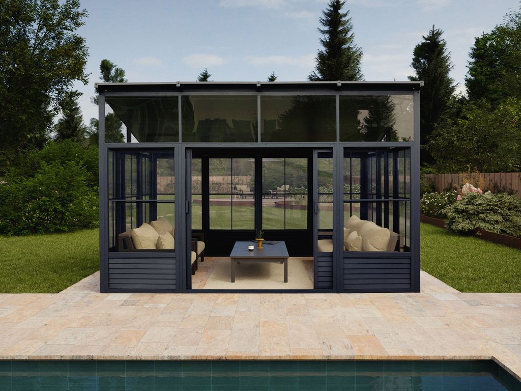 Narvik Solarium 12x15 ft.– Metal Roof Black