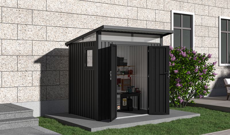 Arvada 7.4x6.1 ft. Metal Sheds-Dark Grey