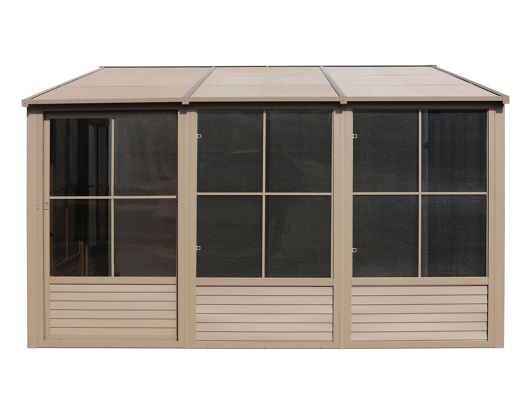 Florence 8x12 ft. Wall–Mounted Solarium, Metal Roof