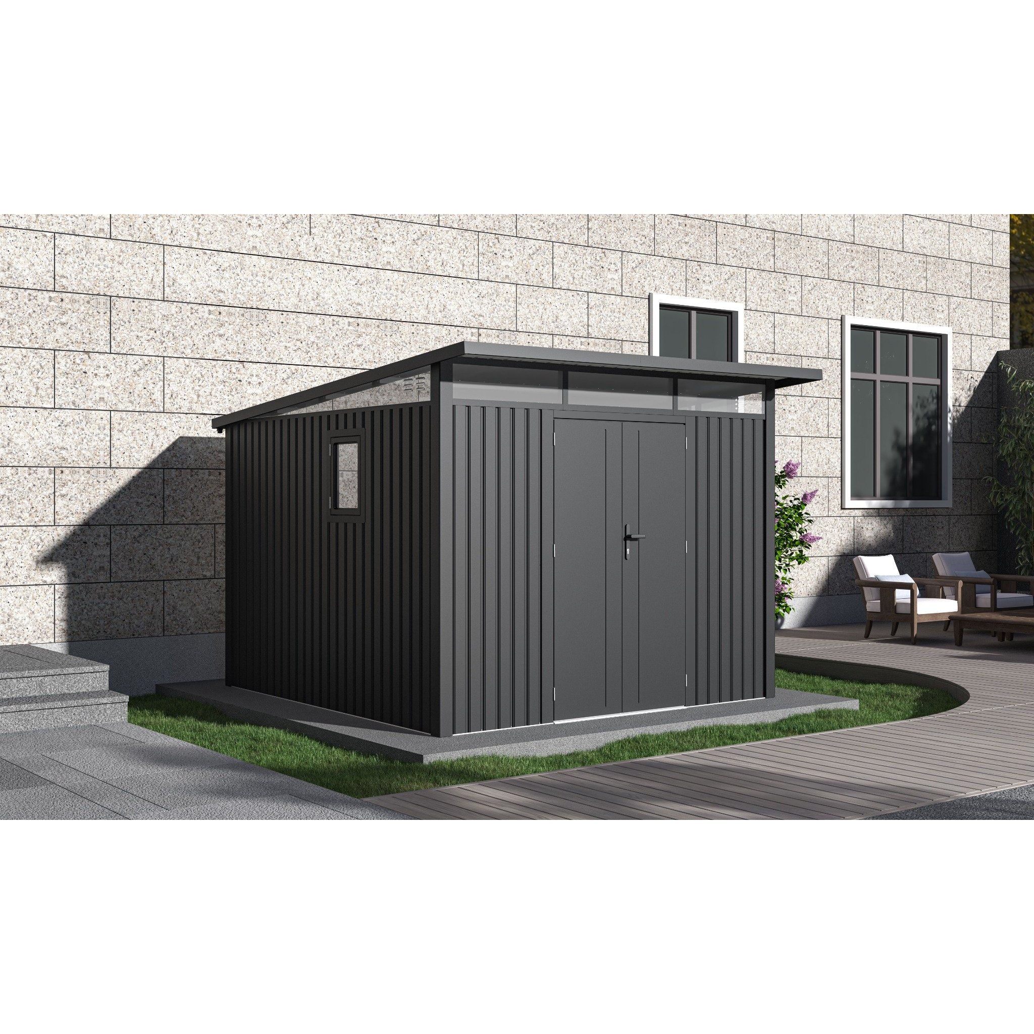 Arvada 9.5x10.3 ft. Metal Sheds-Dark Grey