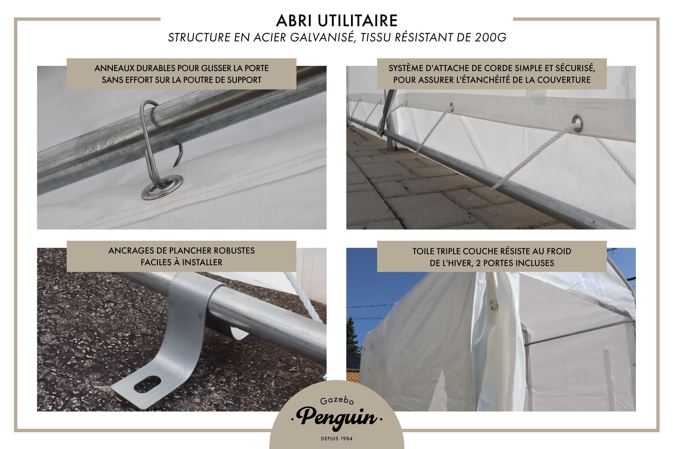 Outdoor Utility Shelter–5 ft. x 8 ft.-White