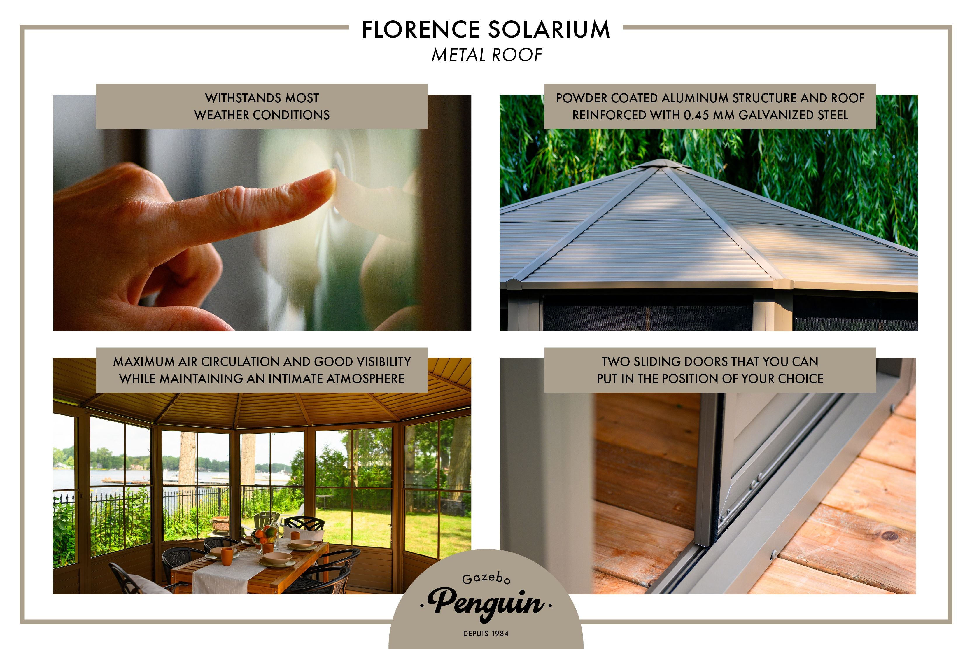 Florence 12x18 ft. Solarium–Metal Roof
