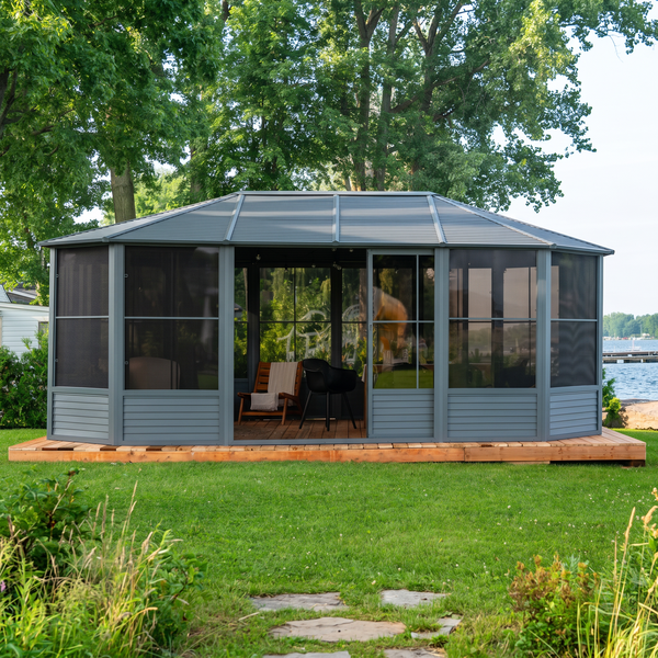 Florence 12x18 ft. Solarium–Metal Roof, Slate