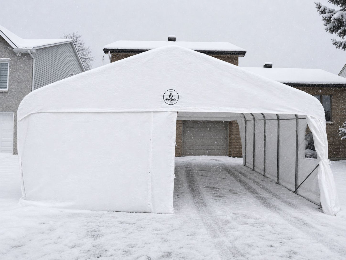 Deluxe Double Car Shelter 20 ft. x 20 ft.– White