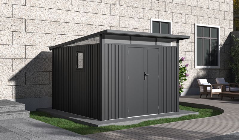 Arvada 9.5x10.3 ft. Metal Sheds-Dark Grey