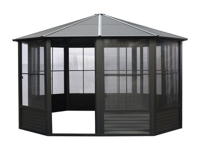 Florence 12x12 Solarium, Metal Roof–Black
