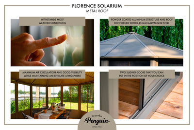 Florence 12x12 ft. Solarium–Metal Roof, Gray
