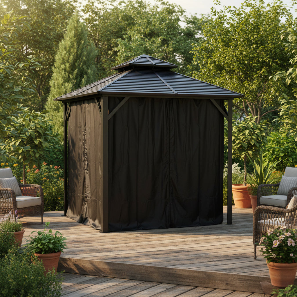 Black Curtains For Shefford Gazebo 8x8 ft.