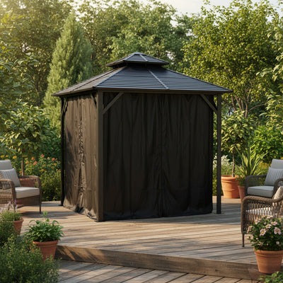 Black Curtains For Shefford Gazebo 8x8 ft.