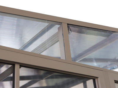 Florence 10x16 ft. Wall–Mounted Solarium, Polycarbonate–Roof, Sand
