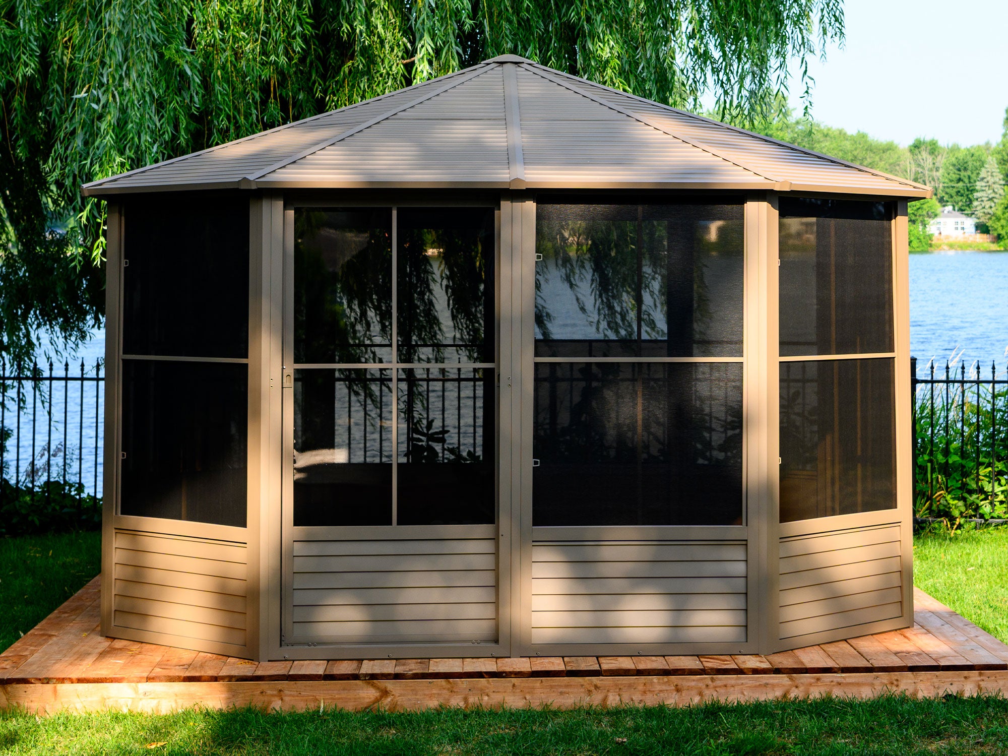Florence 12x12 ft. Solarium–Metal Roof, Sand