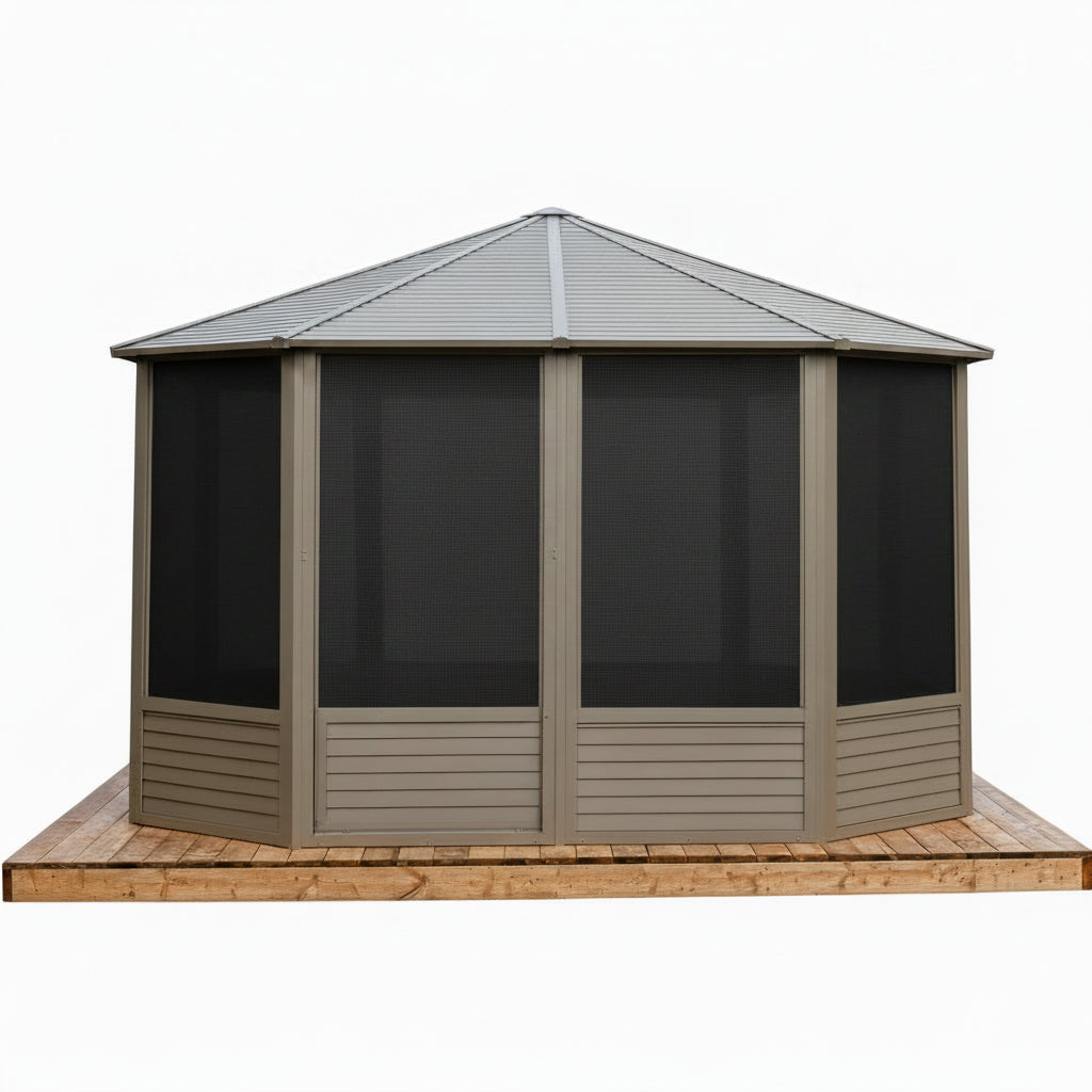Florence 12x12 ft. Solarium–Metal Roof, Sand