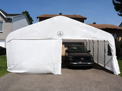 Deluxe Double Car Shelter 20 ft. x 20 ft.– White