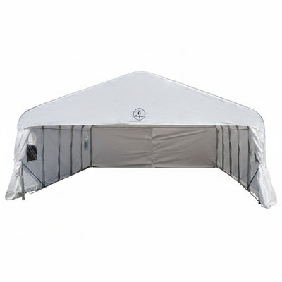 Deluxe Double Car Shelter 20 ft. x 20 ft.– White