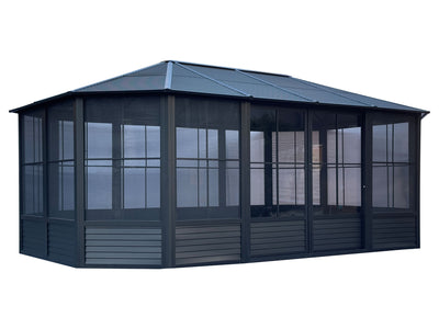 Florence 12x18 ft. Solarium, Metal Roof–Black