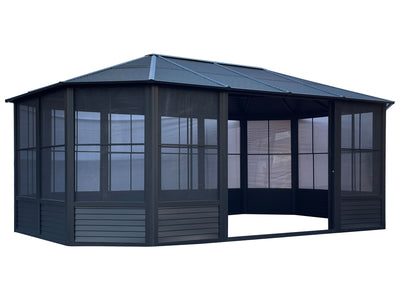 Florence 12x18 ft. Solarium, Metal Roof–Black