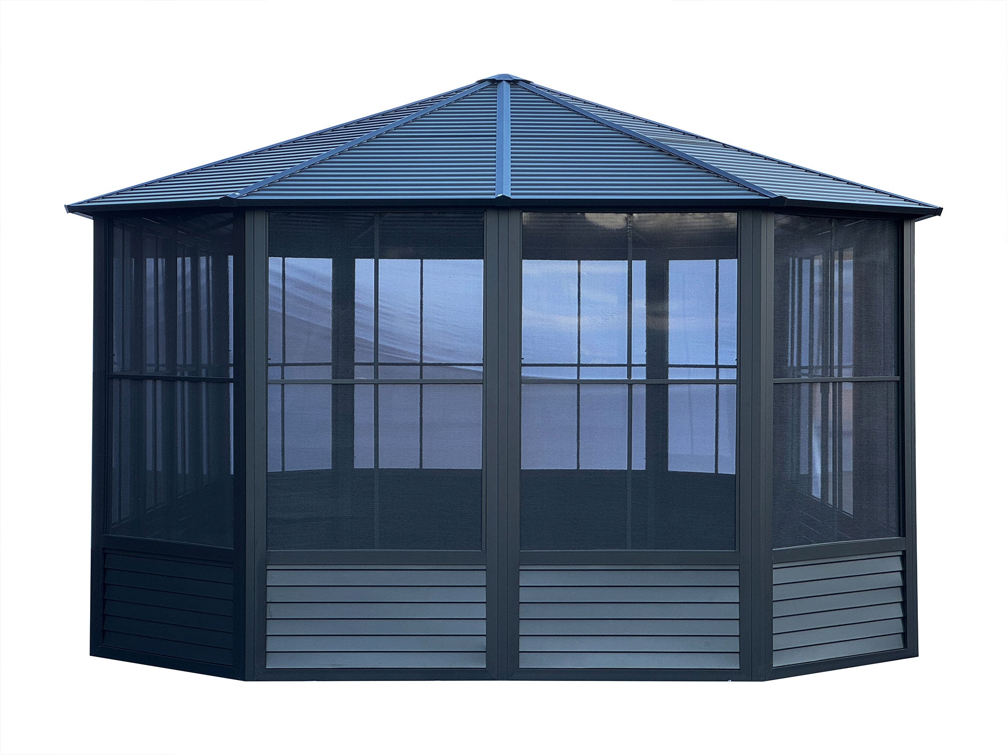 Florence 12x18 ft. Solarium, Metal Roof–Black