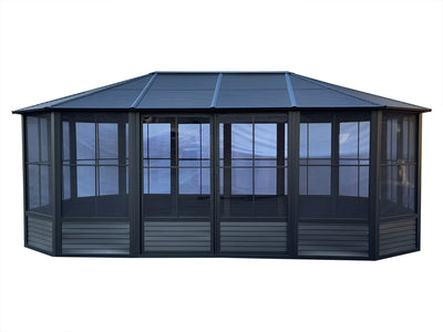 Florence 12x18 ft. Solarium, Metal Roof–Black