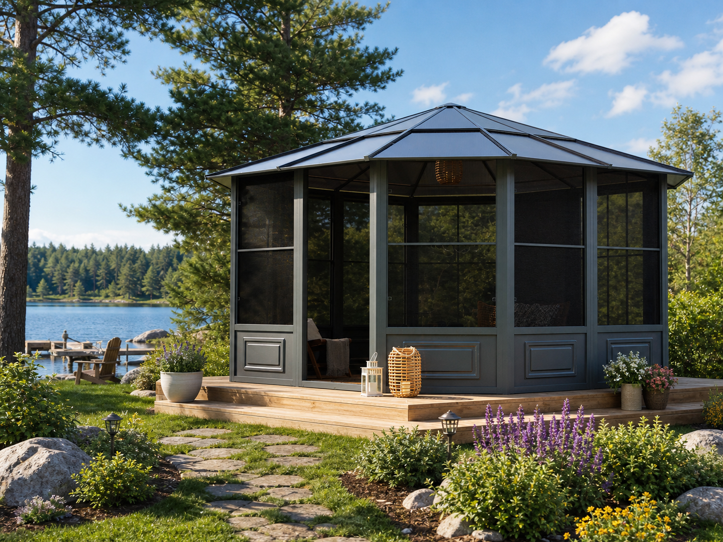 Florence 12x15 ft. Solarium–Polycarbonate Roof, Slate