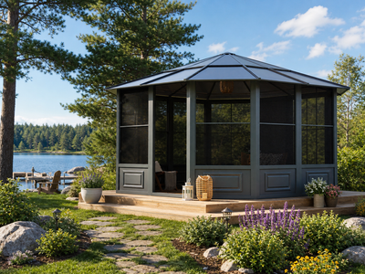 Florence 12x15 ft. Solarium–Polycarbonate Roof, Slate