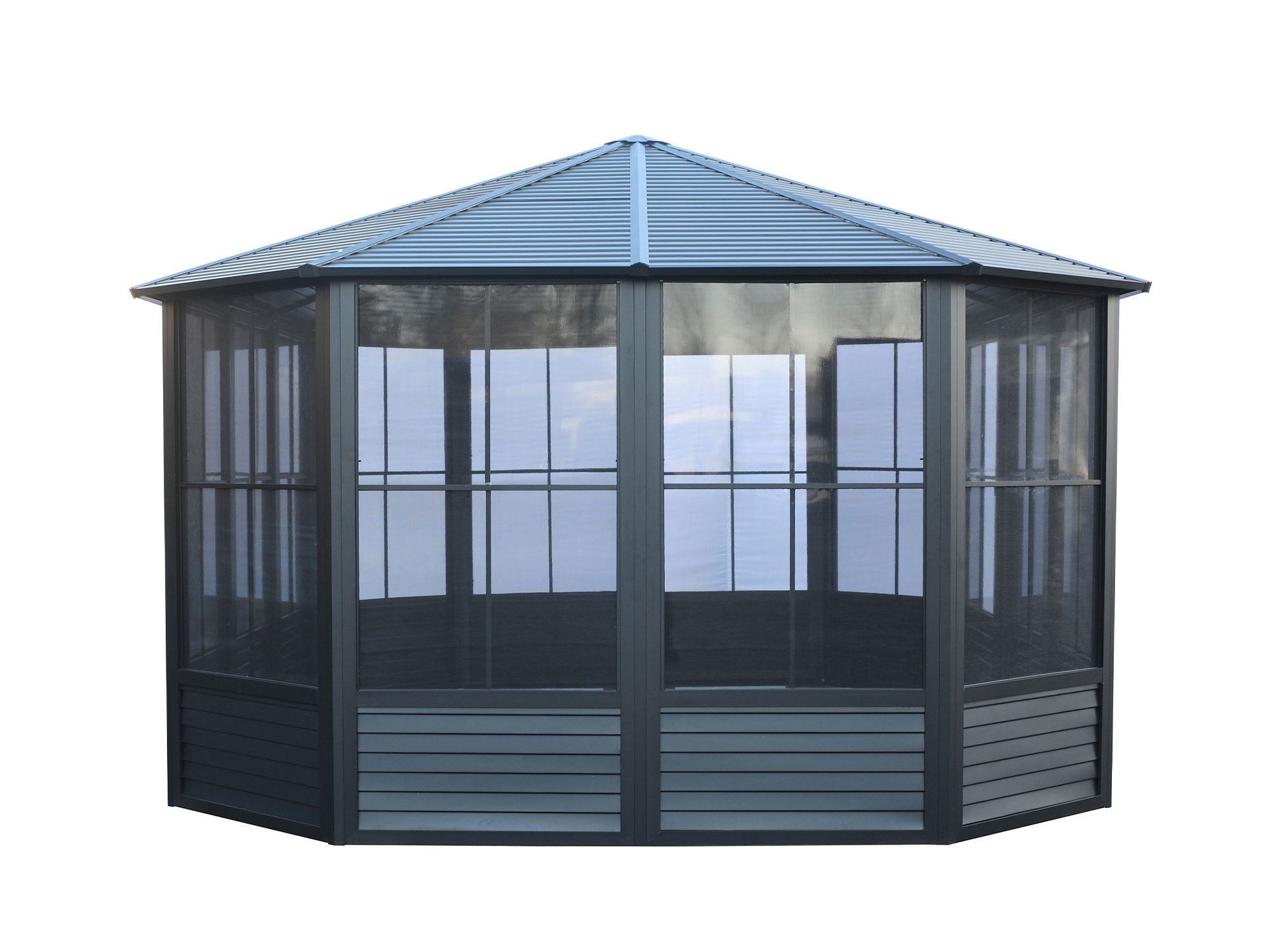 Florence 12x15 Solarium, Metal Roof–Black